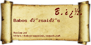 Babos Ézsaiás névjegykártya